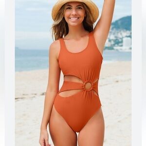 Cupshe Boho Rhapsody O-Ring Cutout Cheeky One Piece Swimsuit New